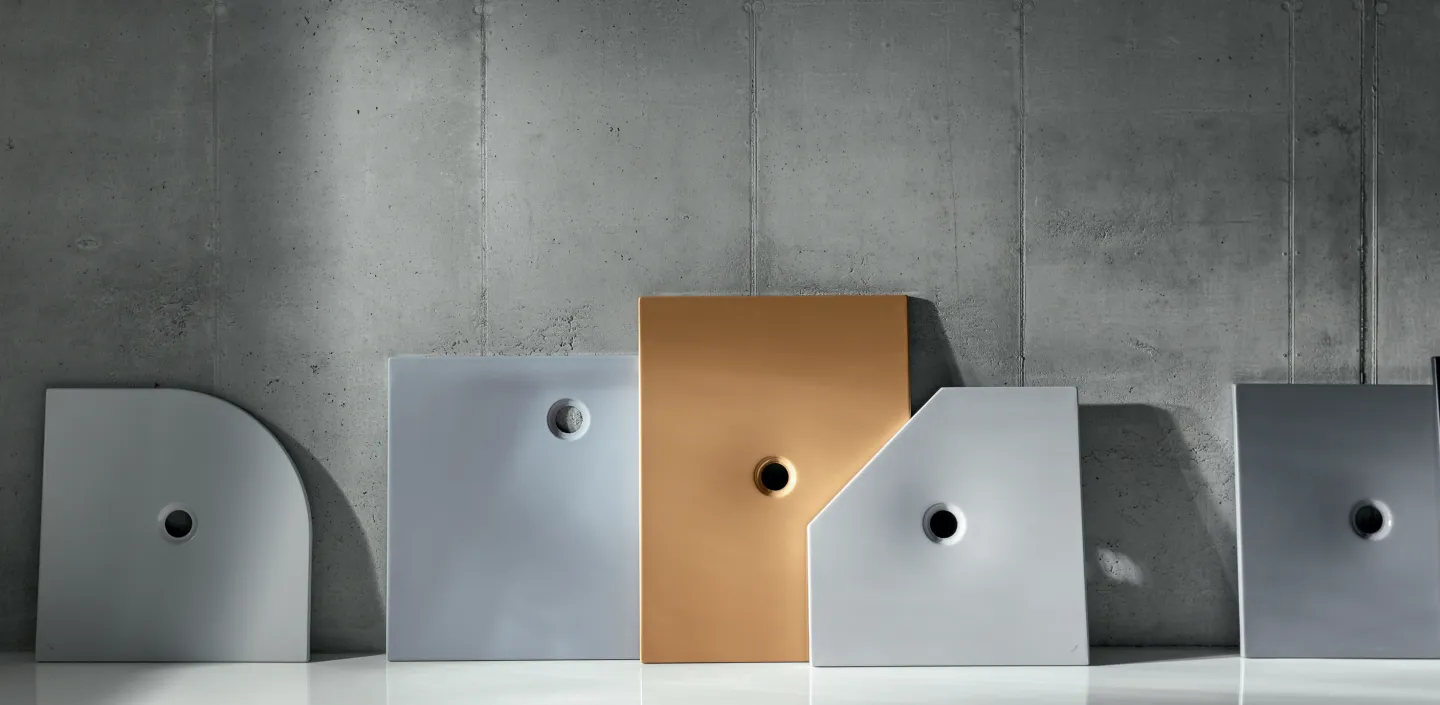 Eine Kollektion von BetteFloor Duschtassen.